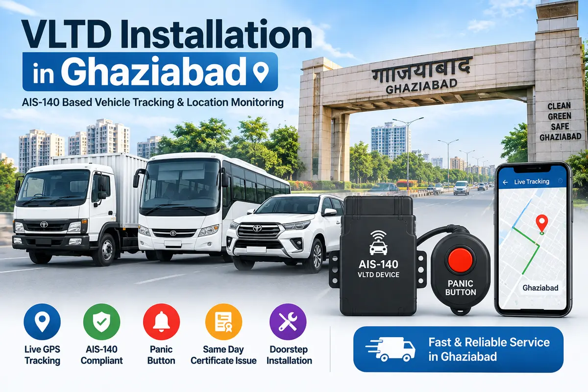 AIS-140 VLTD installation service in Ghaziabad, RTO UP-14