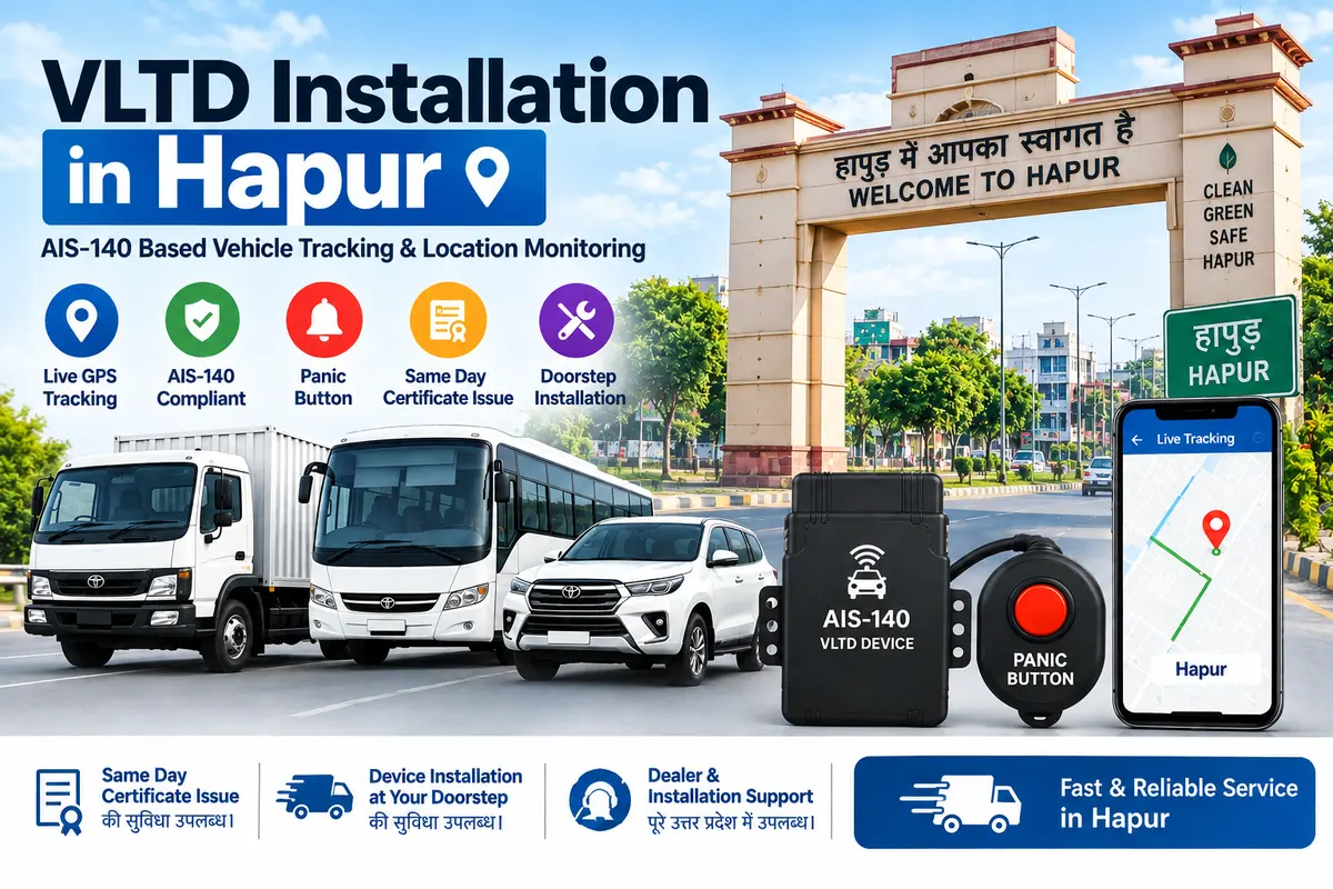 AIS-140 VLTD installation service in Hapur, RTO UP-37