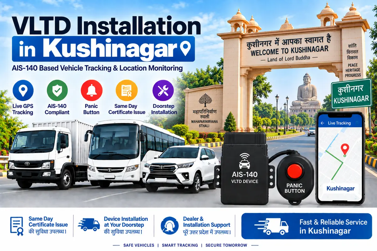 AIS-140 VLTD installation service in Kushinagar, RTO UP-57