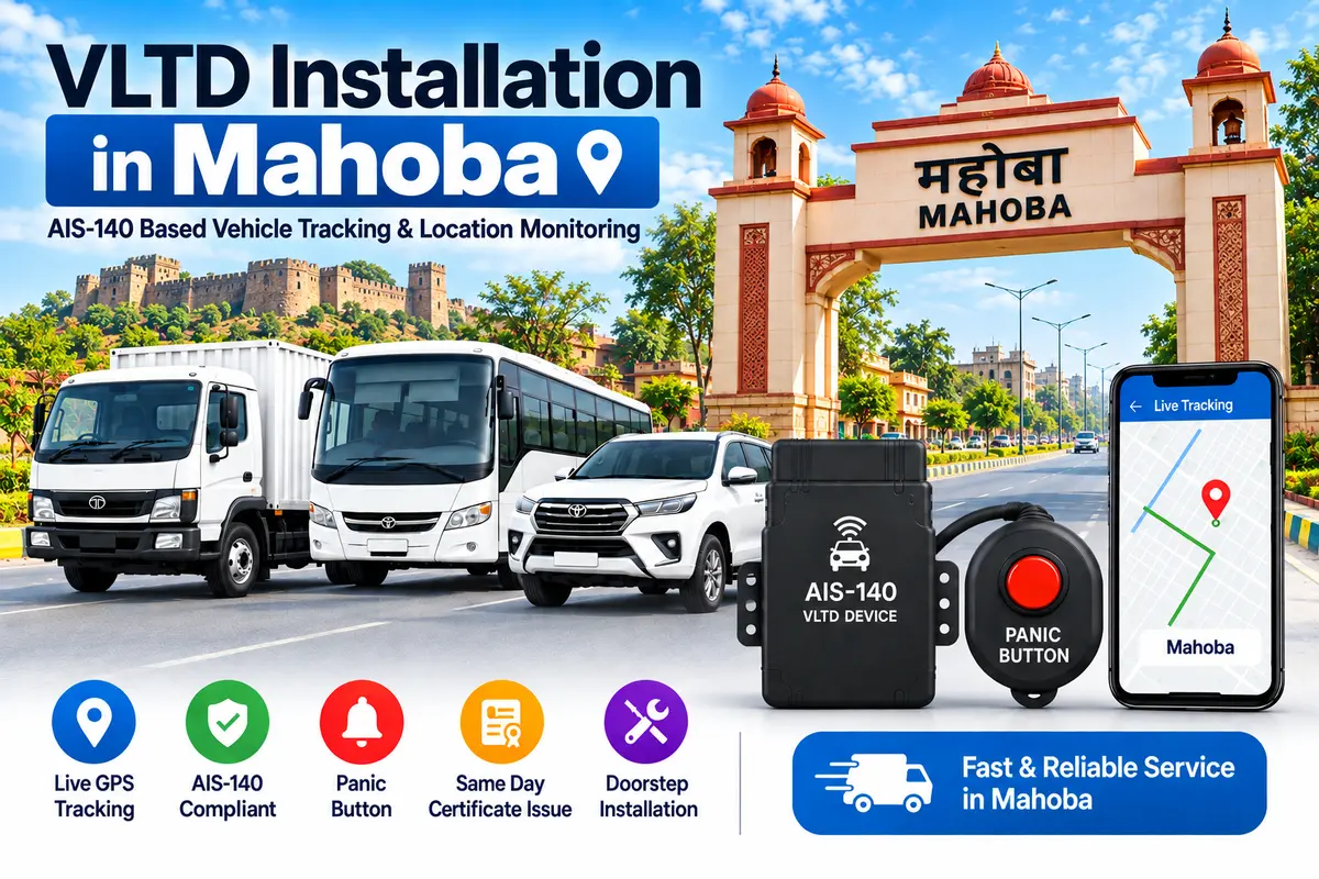 AIS-140 VLTD installation aur GPS vehicle tracking service in Mahoba, RTO UP-95