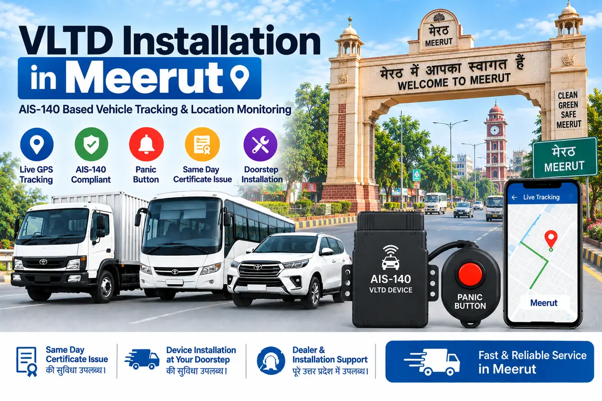 AIS-140 VLTD installation service in Meerut, RTO UP-15