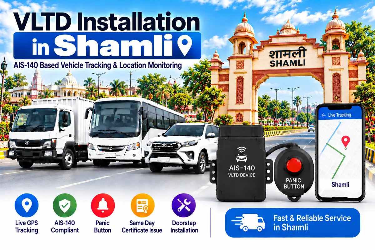 AIS-140 VLTD installation aur GPS vehicle tracking service in Shamli, RTO UP-19